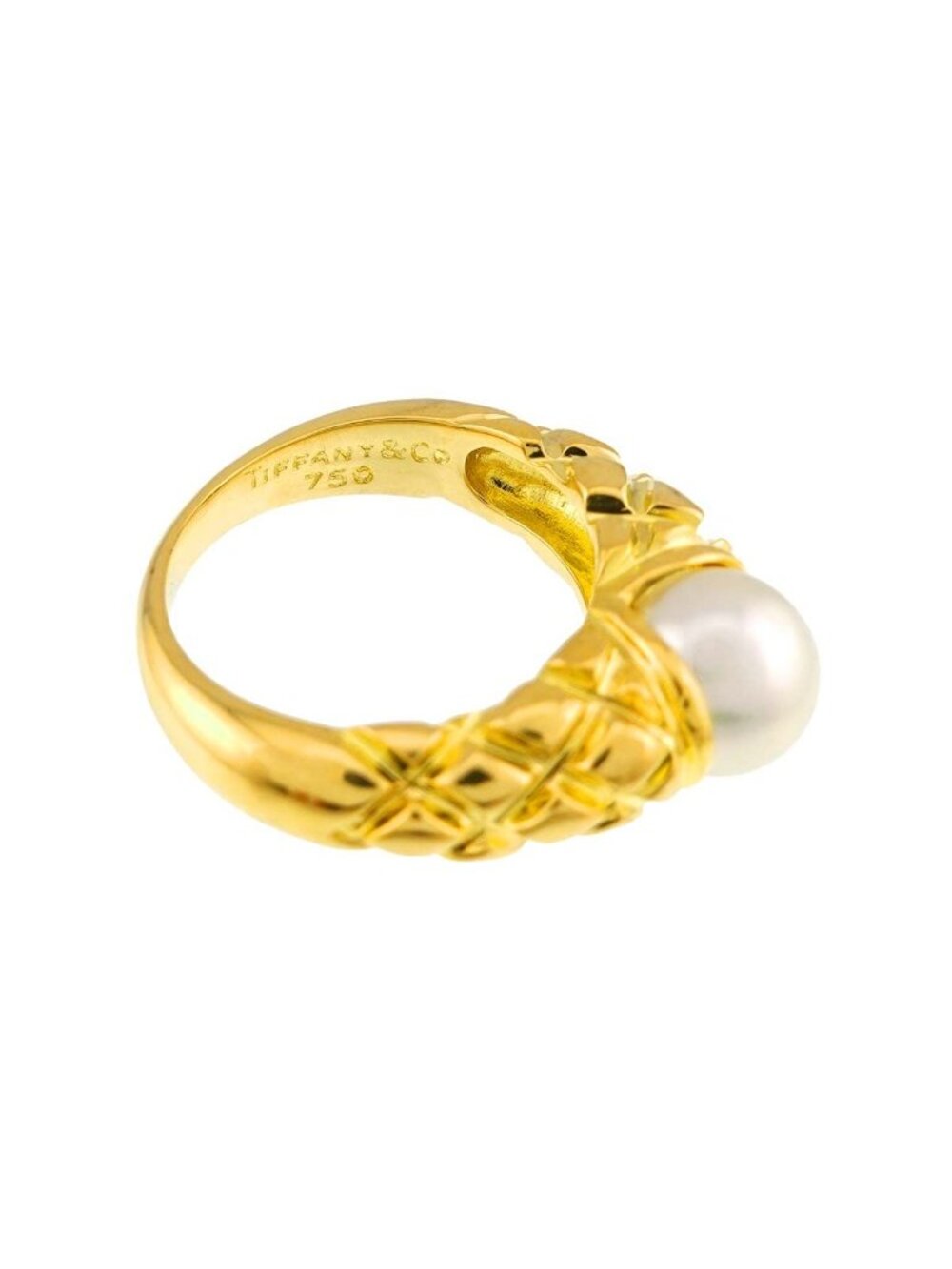 Tiffany & Co Akoya Pearl Ring 18k Yellow Gold - Picture 4 of 9